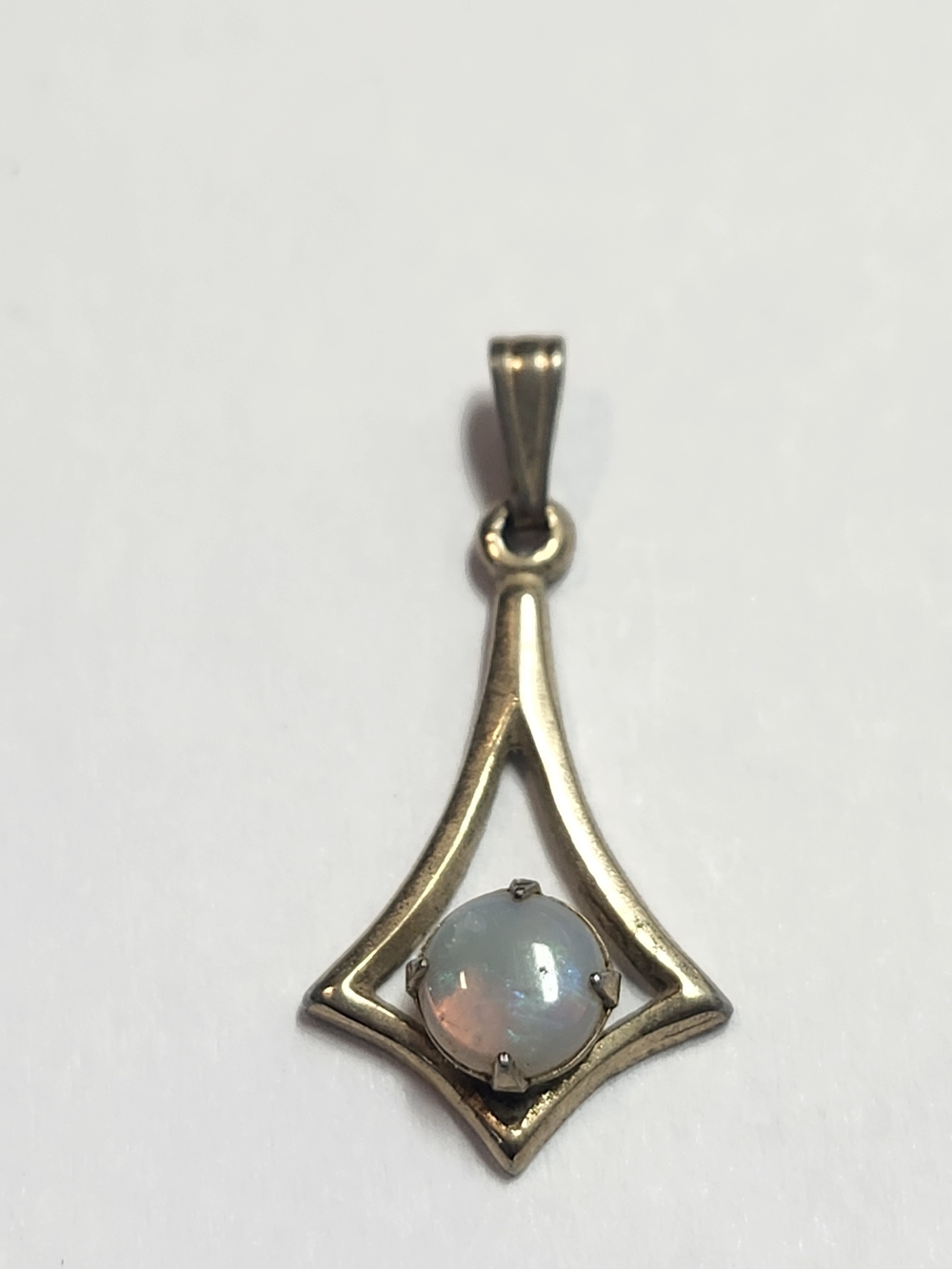 Vintage 12K Gold Filled Opal Cabochon Pendant - Elegant Women's Jewelry